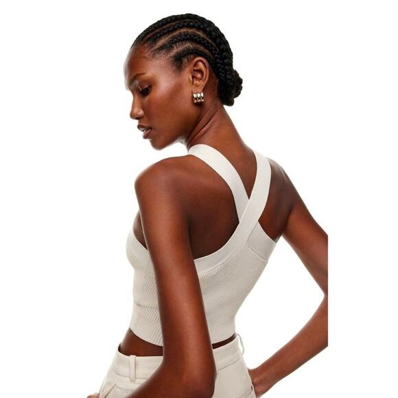 Aritzia Babaton Sculpt Knit Criss Cross Cropped Tank - Picture 2 of 7